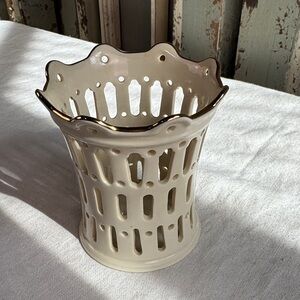 Lenox Cream and Gold Perforated Votive Tea Light